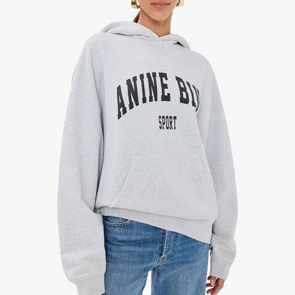Anine Bing Light Gray Sport Hoodie - Picture 1 of 2